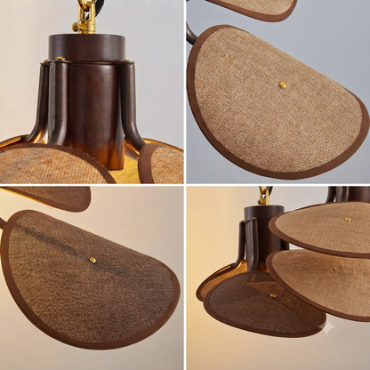 Quiet luxury style wood and fabric wall lamp for a sophisticated cozy home bedroom