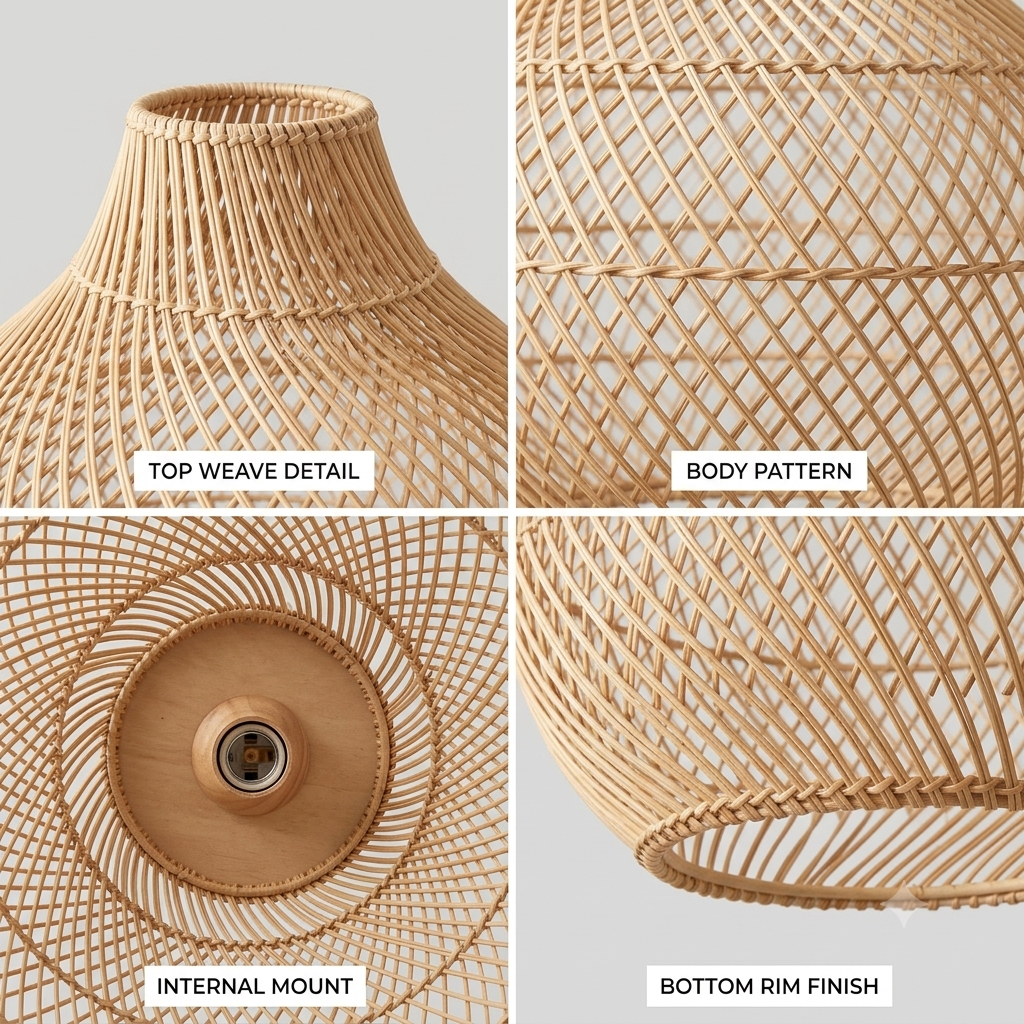 Modern rattan ceiling light trio, perfect centerpiece for minimalist living room lighting.