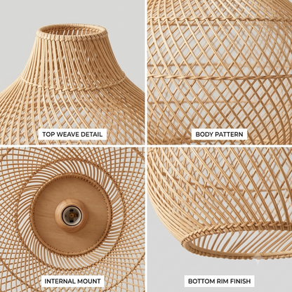 Modern rattan ceiling light trio, perfect centerpiece for minimalist living room lighting.
