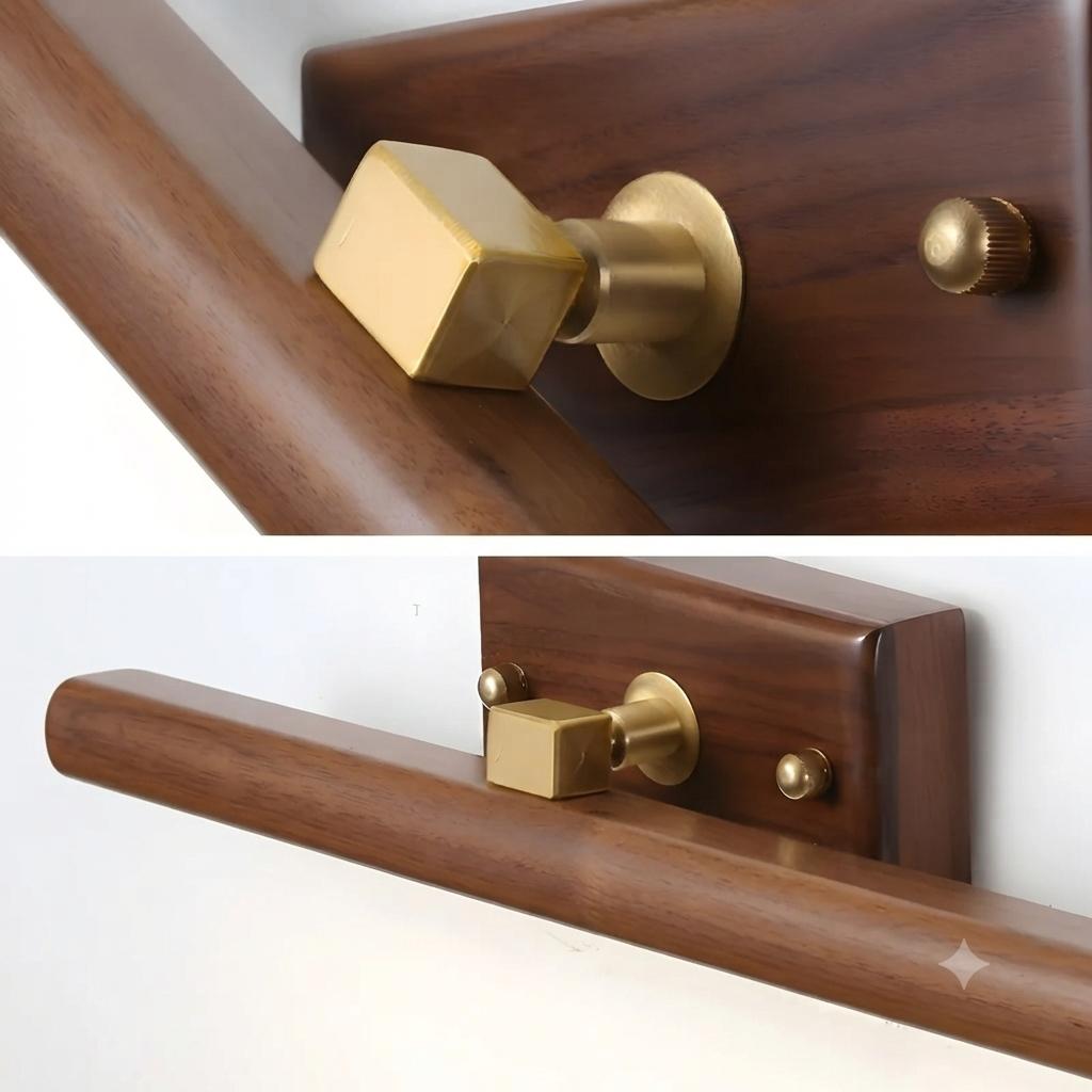 Natural Walnut Art Display Light - Nordic Style Wooden Gallery Lamp