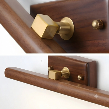 Natural Walnut Art Display Light - Nordic Style Wooden Gallery Lamp