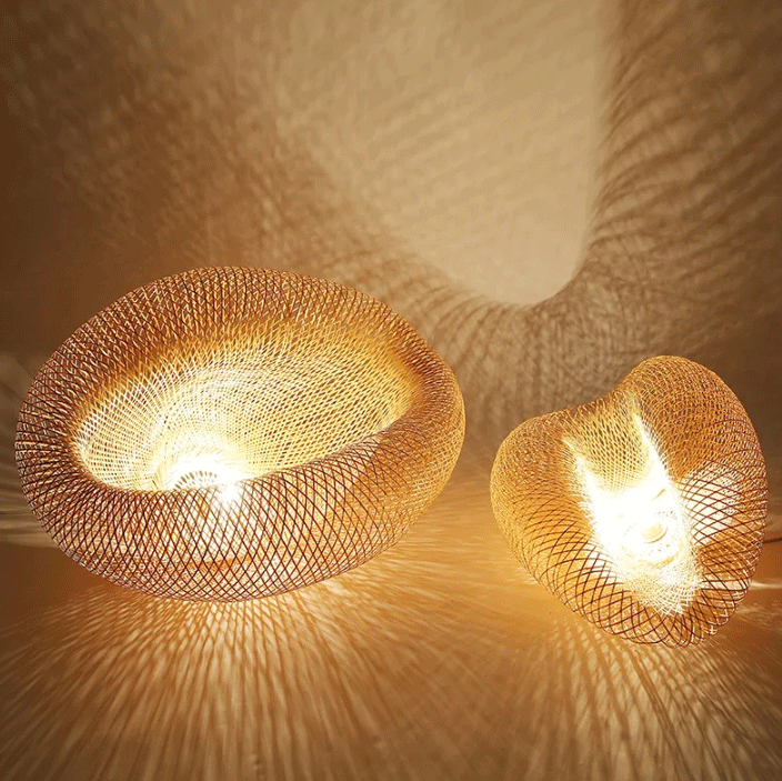 Elegant Scandinavian design bamboo ceiling light