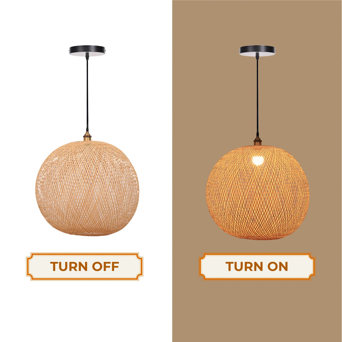Scandinavian style woven globe light fixture for a clean and minimalist home aesthetic
