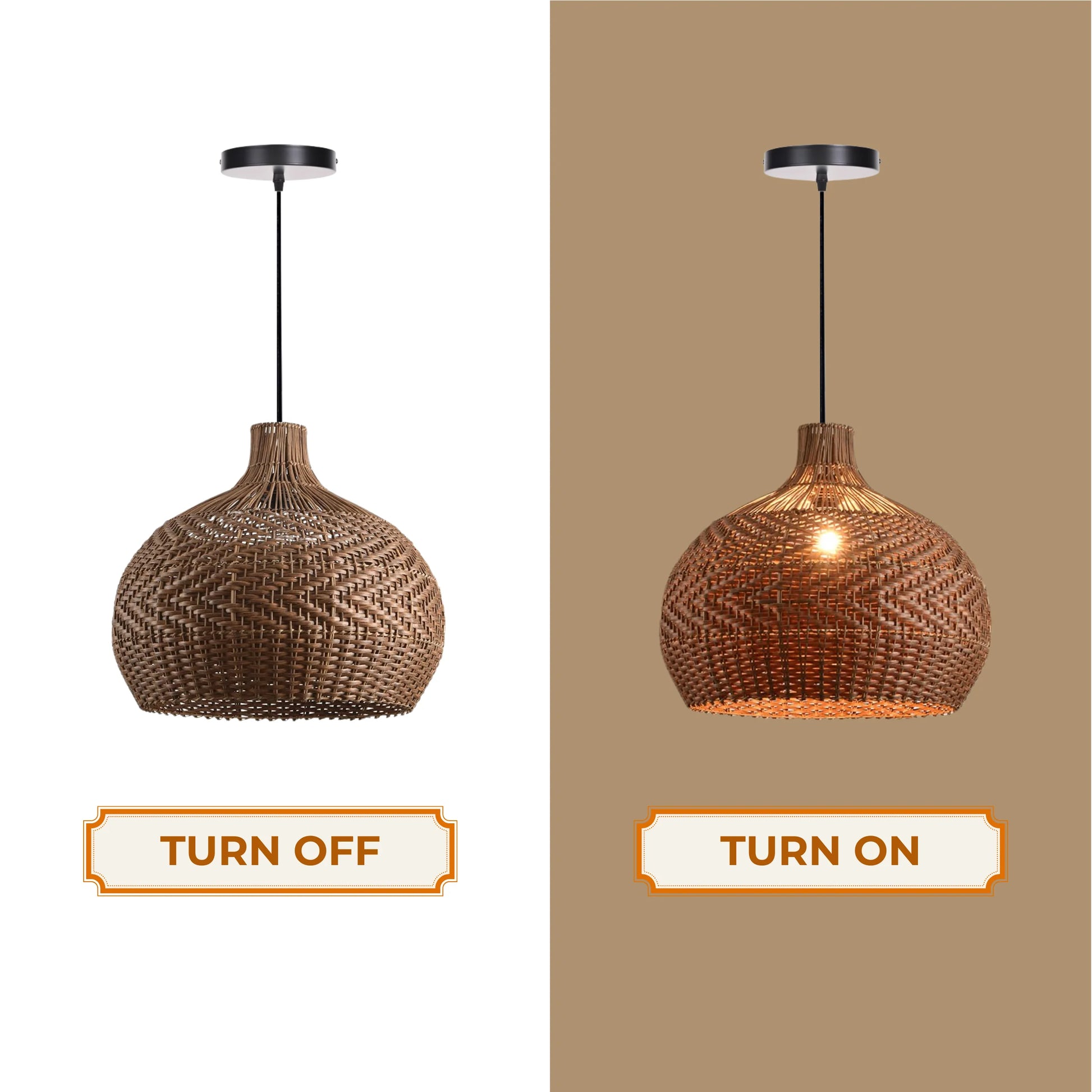Scandinavian style woven rattan ceiling fixture for bright interiors