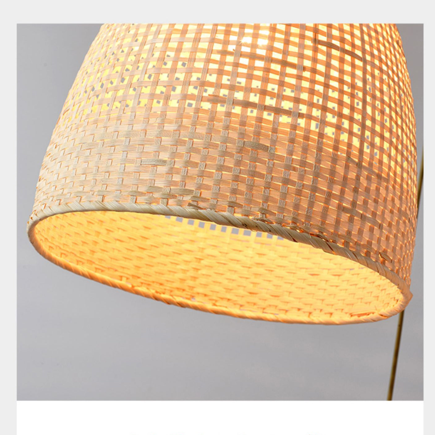Sculptural geometric bamboo pendant layout with four mismatched natural fiber covers creating a stunning focal point