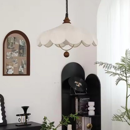 Sculptural lighting in Handmade Natural style, featuring Wood Mix Cloth material, ideal for Art room decor, providing ambient and task lighting.