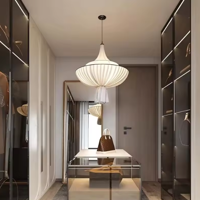 Sculptural lighting in Quiet Luxury style, featuring Cloth material, perfect for Cozy Home lighting, ideal for ambient and mood lighting.