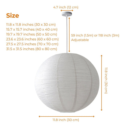 Soft diffused paper lantern pendant light for bedroom mood