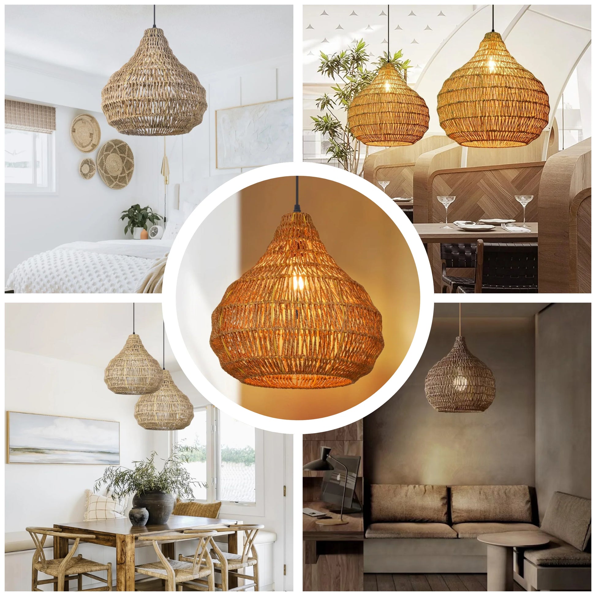 Sustainable hand-knotted fiber pendant light for eco-friendly and stylish living spaces