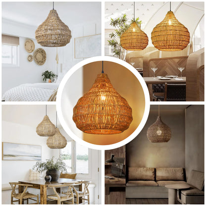 Sustainable hand-knotted fiber pendant light for eco-friendly and stylish living spaces