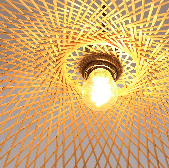 Eco-friendly bamboo petal light shade for home