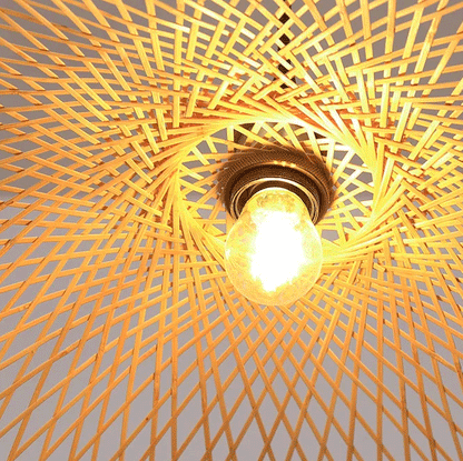 Eco-friendly bamboo petal light shade for home