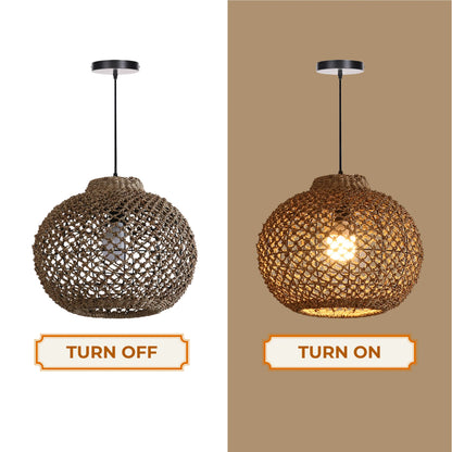 Sustainable handwoven rope hanging chandelier for eco-friendly homes