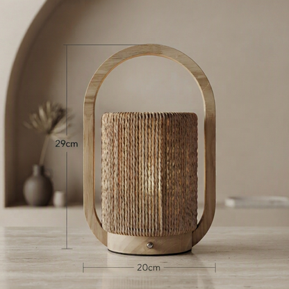 Organic wood sculptural table lamp providing warm ambient lighting for modern living rooms.