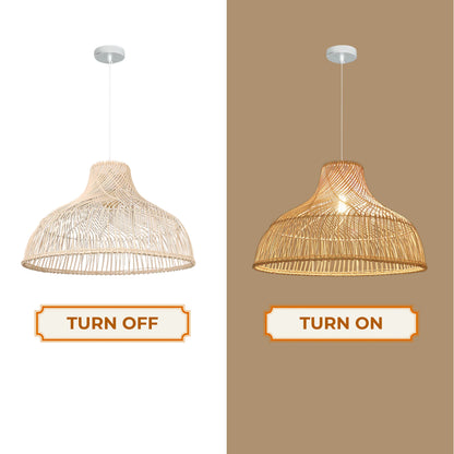 Tropical vibe rattan pendant light perfect for an exotic and luxurious resort-style home.