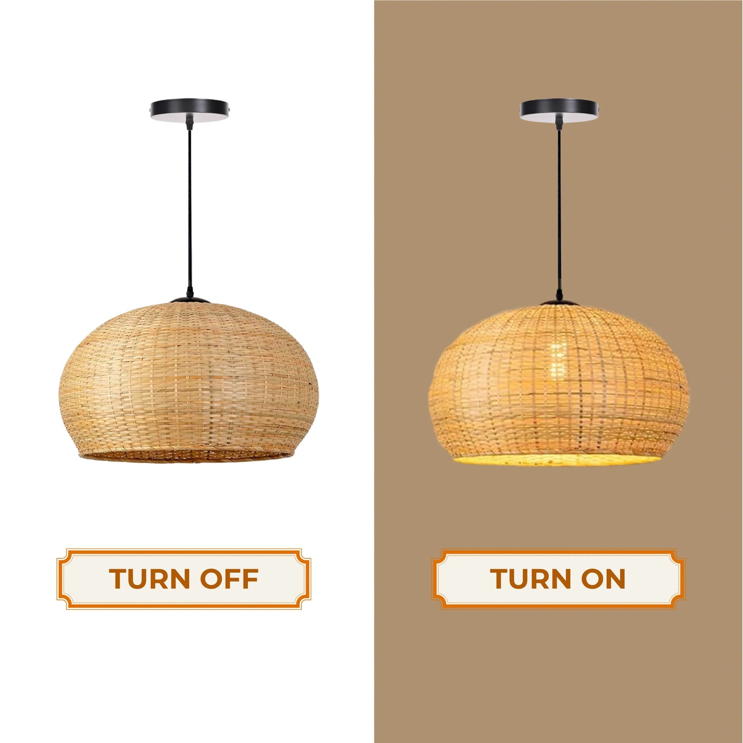 Unique hand-made rattan pendant light bringing artistic flair to any room