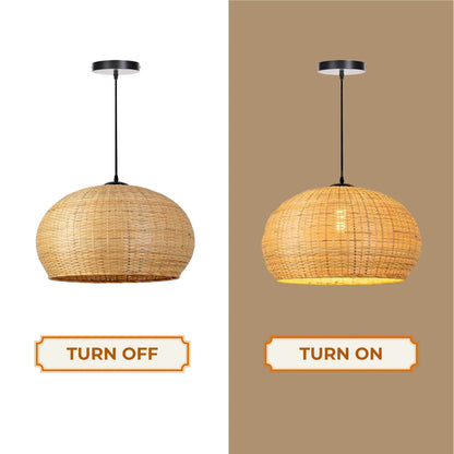 Unique hand-made rattan pendant light bringing artistic flair to any room