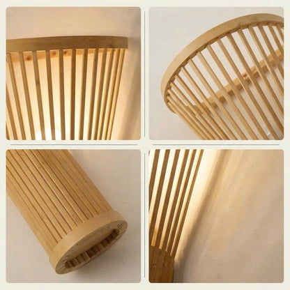 Sculptural Wabi-sabi minimalist bamboo light for modern home