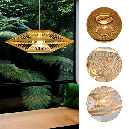 Zen minimalist bamboo pendant lamp for relaxing resort spa areas