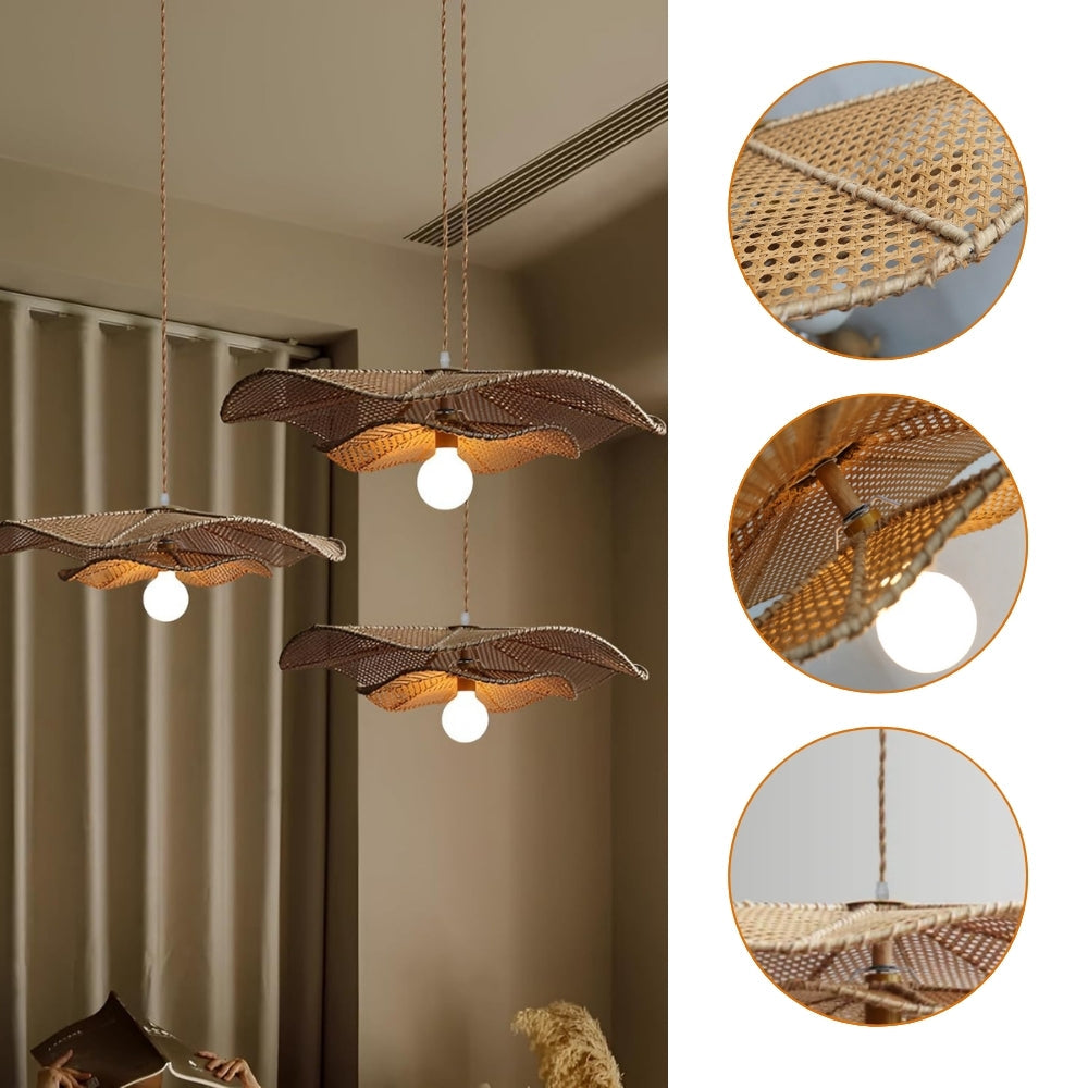 Zen minimalist petal pendant lamp featuring a signature Wabi-Sabi design