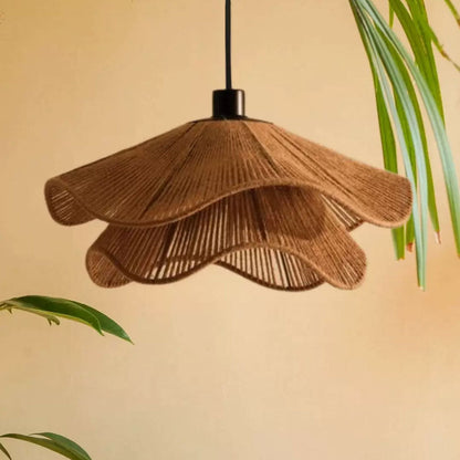 Artisan crafted natural hemp rope ceiling lighting for dining rooms