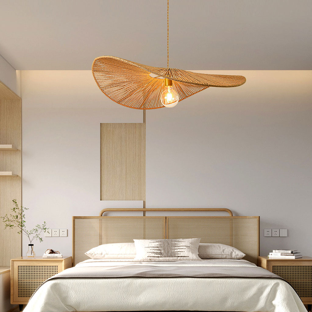 Artistic Spiral Shaped Bamboo Pendant Light Fixture