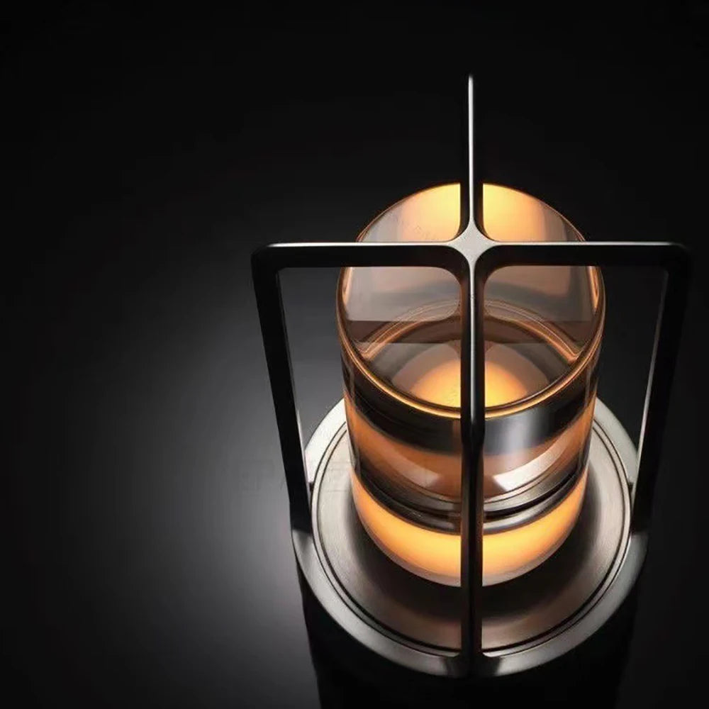 Chic Minimalist Aluminum and Crystal Touch Lamp offering Cordless Convenience