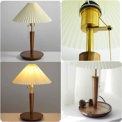 Cozy Reading Corner Pleated Fabric Lamp exuding Quiet Luxury Style and Soft Illumination