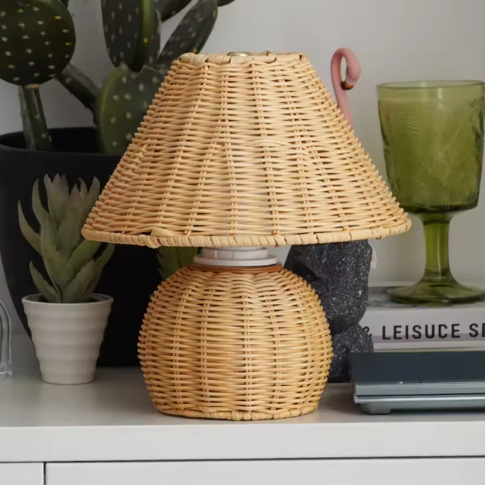 Cozy Reading Nook Rattan Table Lamp delivering Warm Atmospheric Illumination