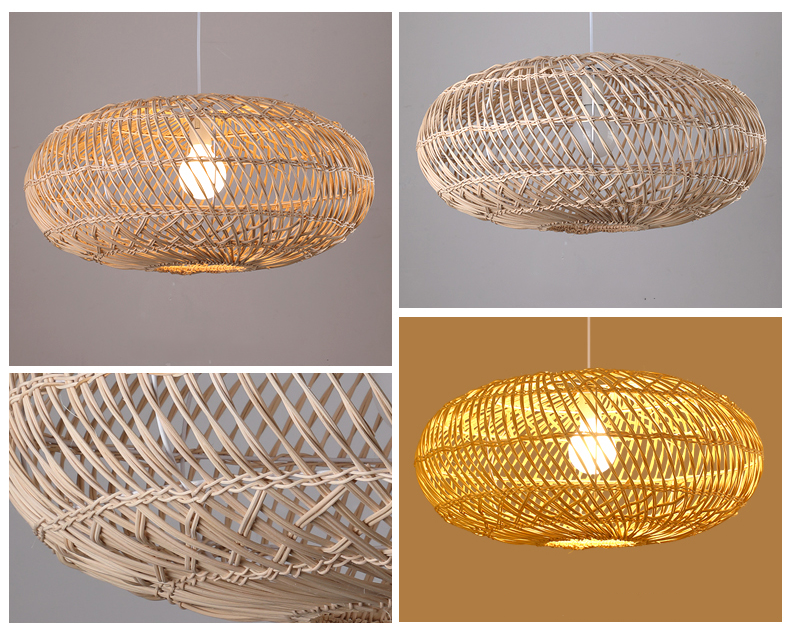 A designer cluster of rattan lighting pieces for a sophisticated ceiling feature