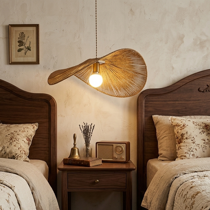 Eco-Friendly Woven Rattan Ceiling Light for Bedroom