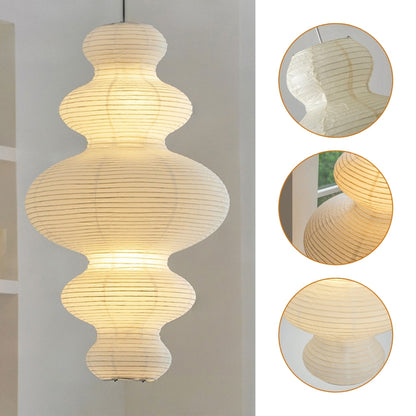 Elegant tiered paper ceiling lamp with soft diffused glow