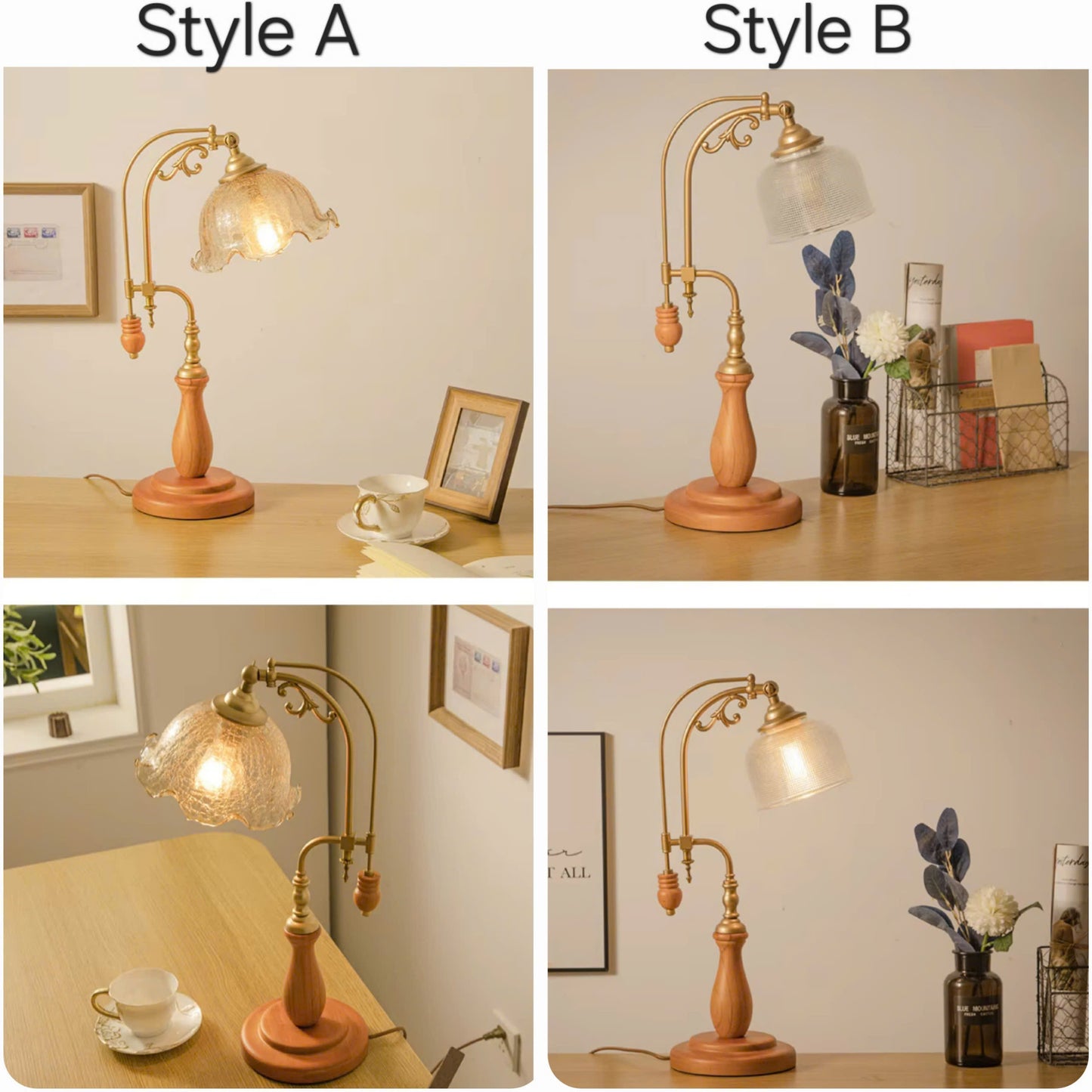 Entryway Console Wood and Glass Lamp offering a Warm and Welcoming Glow in Foyers