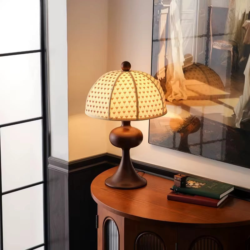 Entryway Console Wood and Patterned Fabric Light offering a Welcoming Glow in Foyers