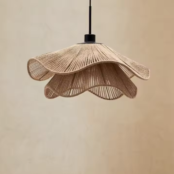 Handmade Natural Hemp Fiber Hanging Lamp for modern home decor