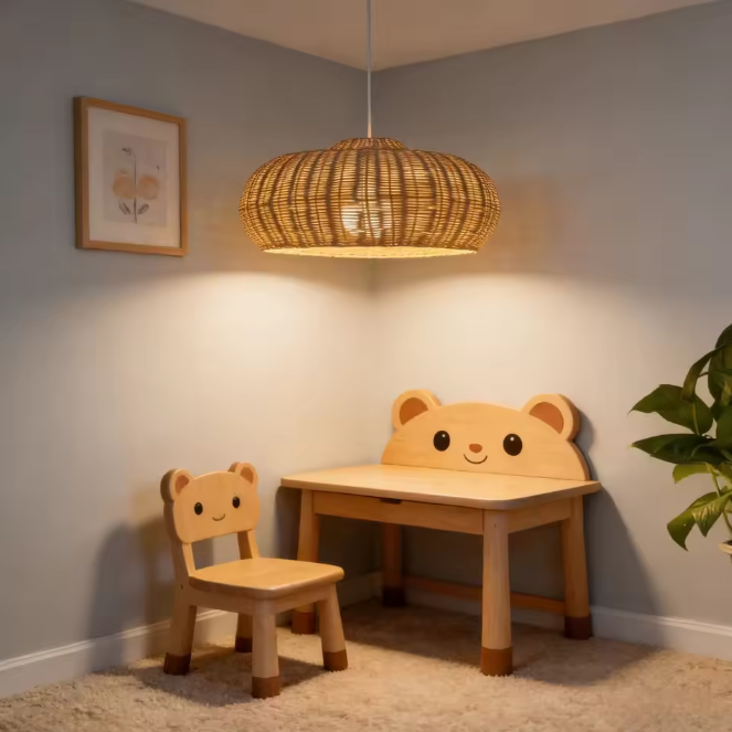 High-quality handmade rattan light fixtures for a rustic or coastal interior style.