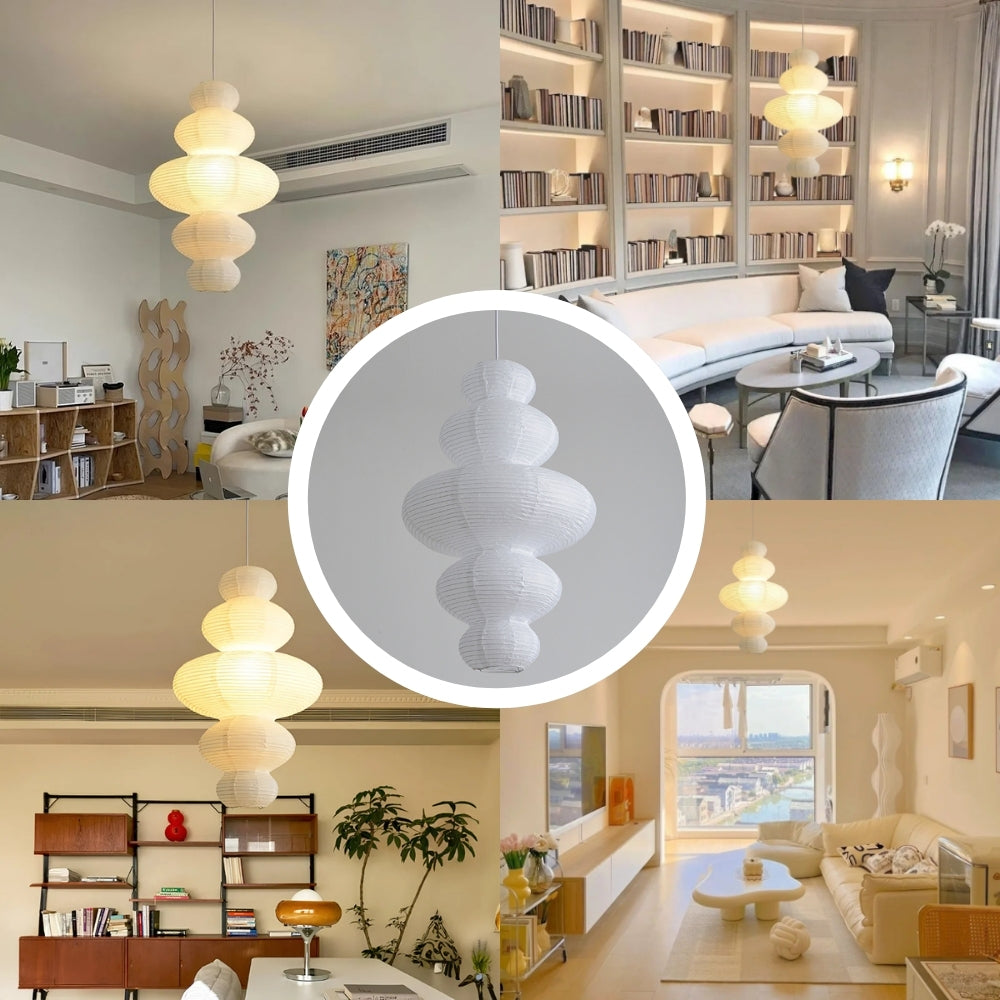 Handmade style Washi paper pendant light for minimalist interiors