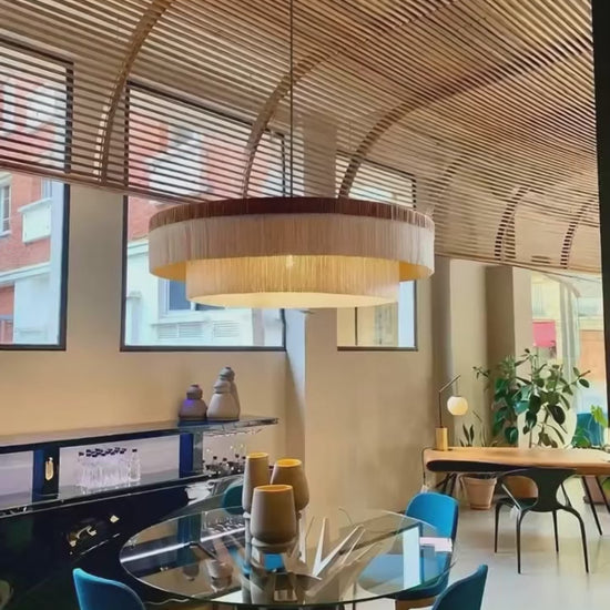 Pendant light Handmade Eco-friendly Raffia Living room