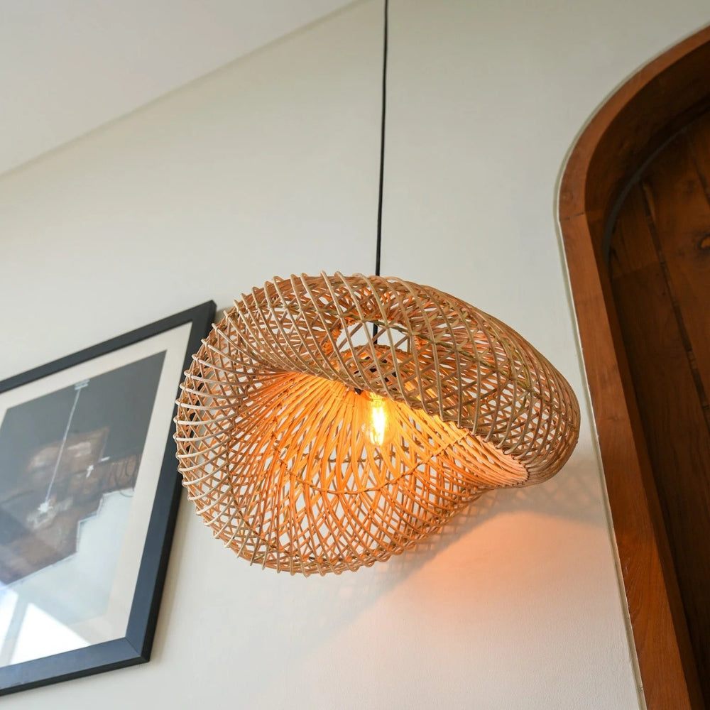 Decorative rattan hanging light designed to add a natural feel to your home.