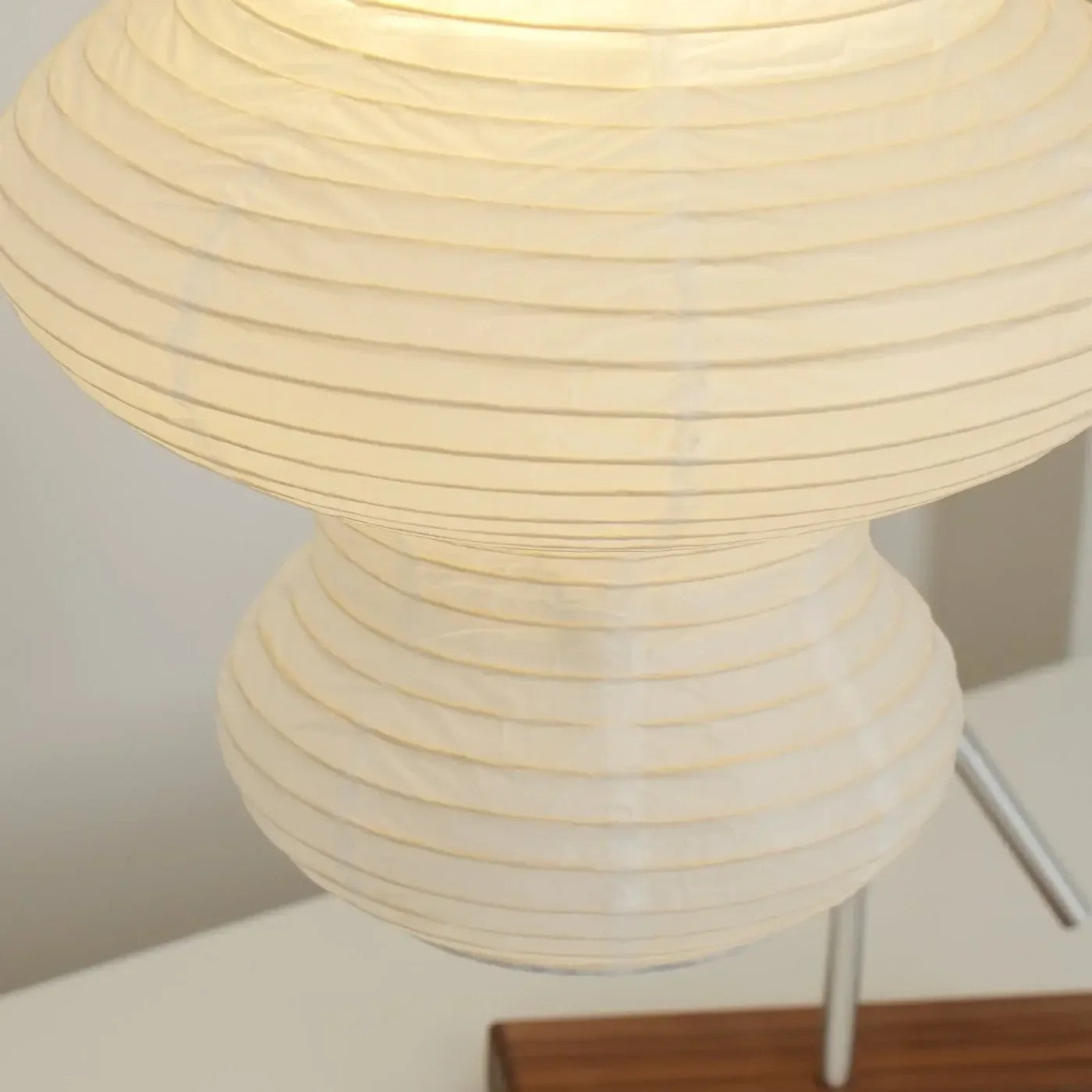 Organic white paper hanging lamp creating a cozy atmosphere