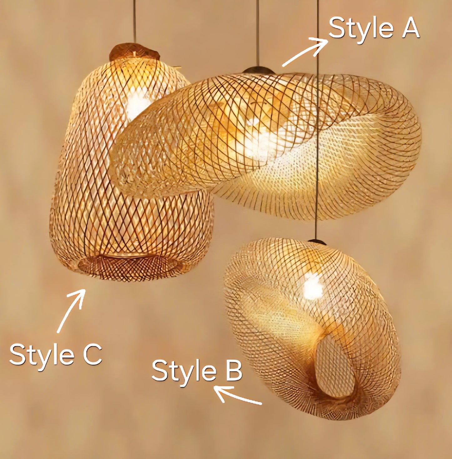 Natural Woven Bamboo Pendant Light – Boho Japandi Chandelier | ArtisticLand